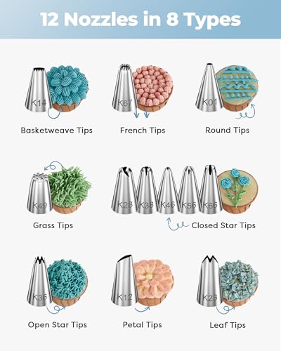 71 Cake Decorating Kit Baking Supplies Tools for Beginners & Pros (Blue)