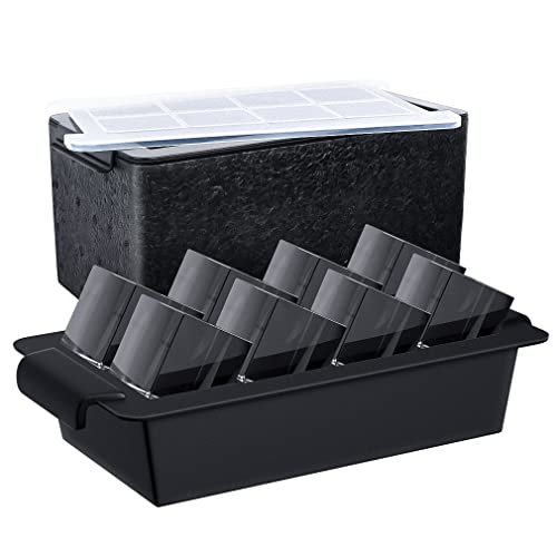Upgrade 2 Inch Clear Ice Cube Tray Make 8 Large Square Crystal Ice Cube Maker for Cocktail (2 Inch cube)