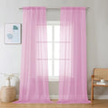 Pink Sheer Curtains 120 Inches Long (Pink / 42"W x 120"L (Pack of 2))