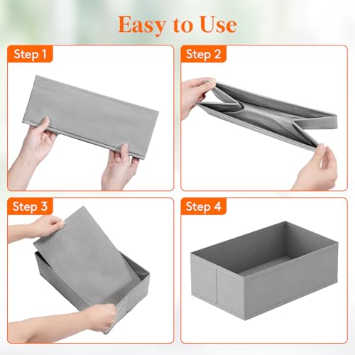 Drawer Organizer Clothes for Closet (Light Gray)