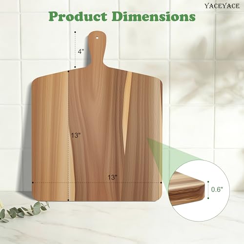 Acacia Wood Cutting Board with Handle (17"x13"0.6" / Natural)