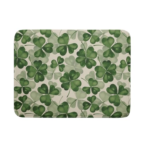 St Patrick's Day Dish Drying Mat for Kitchen Counter 18x24 Saint Patricks Clover Shamrock Green Print Absorbent Reversible Microfiber Drying Mats Kitchen Countertop Protector Dishes Drainer Rack Pad (18" x 24")