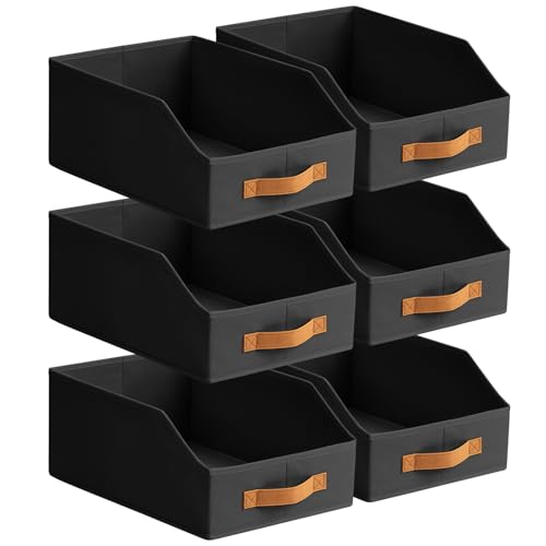 Fabric Storage Bins for Organizing (Black / 6 Pack)