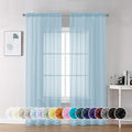 Light Blue Sheer Curtains 72 Inch Length 2 Panels (Sky Blue / 42"W x 72"L (Pack of 2))