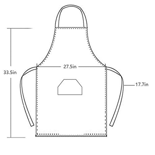 Adjustable Canvas Aprons for Women Men with 2 Pockets (#1 Adjustable Gray Minimalist)