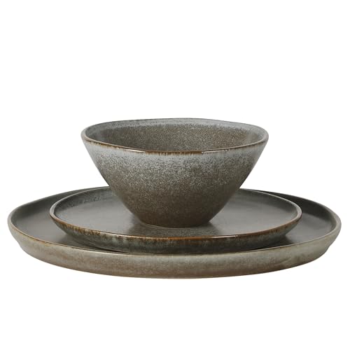 Coastal Forest Plates and Bowls Sets (Slate Grey (Coastal Forest) / Service for 4 (12pcs))