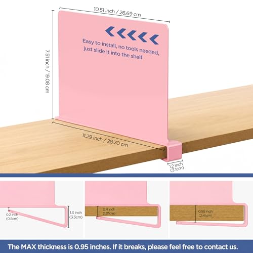 6 Pack Closet Organizers and Storage (Pink / 6 PCS)