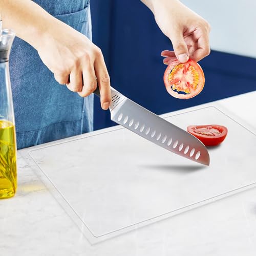 Acrylic Cutting Board with Juice Groove (Clear with Juice Groove / 24"L x 18"W)
