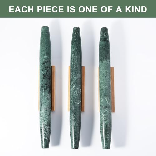 Natural Marble Rolling Pin for Baking (15.6"x1.48"-Green)
