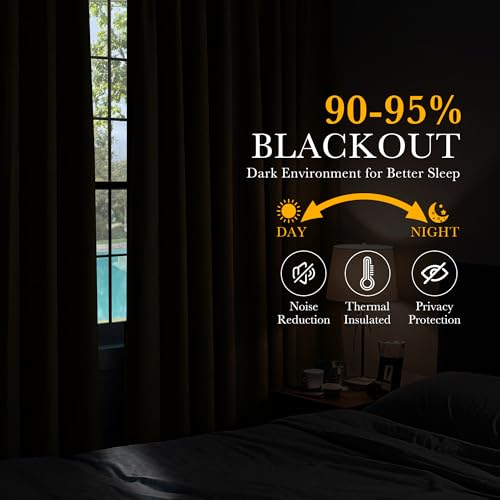 102 inch Long Curtains 2 Panels Set for Living Room Bedroom (Brown / 52"W x 102"L (Pack of 2))