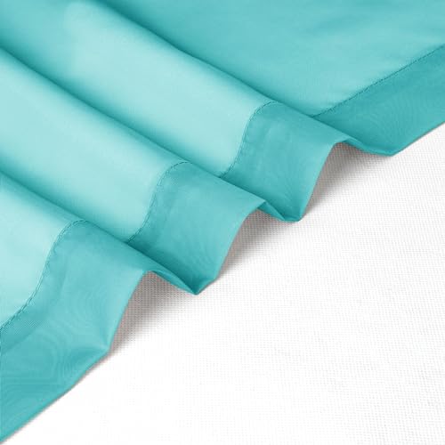 Sheer Curtains 63 Inch Length 2 Panels (Turquoise / 42"W x 63"L (Pack of 2))