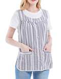 Cobbler Aprons for Women with Pockets Smock Apron with Buttons (Medium / Black)