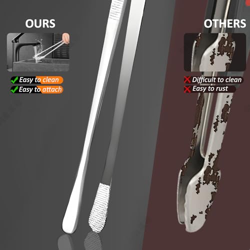 12" Stainless Steel Tongs (Straight clip+round head clip)
