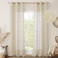 Linen Blend Curtains 84 inches Long for Living Room Bedroom (34"W x 84"L (Pack of 2) / Linen)