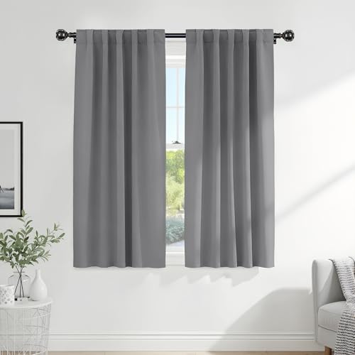 Blackout Window Curtains (Silver Grey / 42"W x 63"L (Pack of 2))