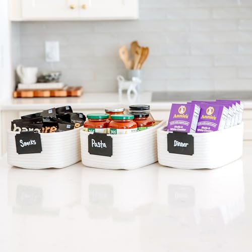 11.8"x8"x4.5” Storage Baskets for Shelves 3 Pack (Off White / 11.8" x 8" x 4.5")
