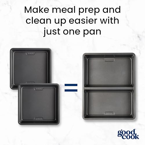 Premium Nonstick Divided Baking Pan (11 x 14-Inch / Gray)
