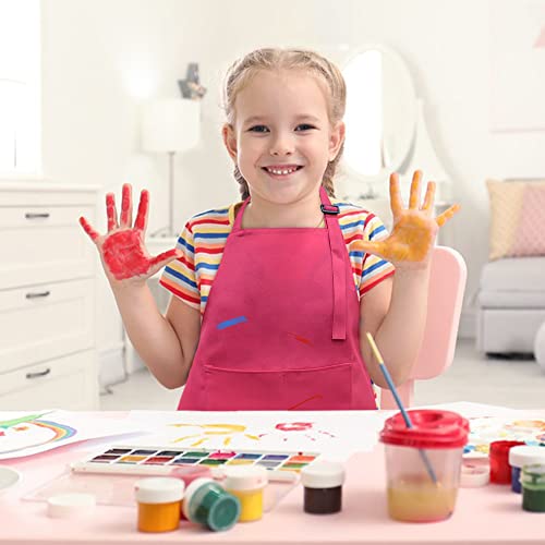 Kids Aprons with Large Pocket 2 Pack (Medium / Roseredx2)