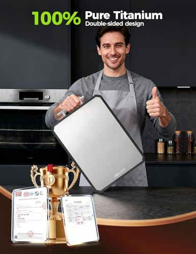 Titanium Cutting Board for Kitchen (16.3"L x 11"W)