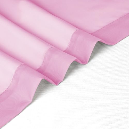 Pink Sheer Curtains 54 Inch Long 2 Panels (Pink / 42"W x 54"L (Pack of 2))