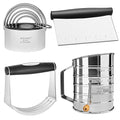 5 Pc Biscuit Cutters (4 Pcs Pastry Cutter Set with 3 Cup Flour Sifter)