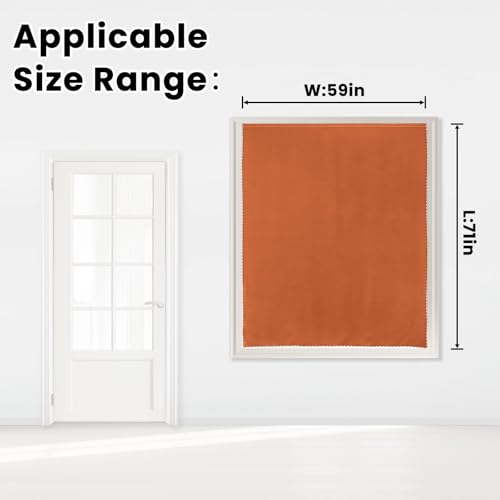 Self Adhesive Curtains Portable Blackout Curtain Simple and Easy to Install Bedroom Window Thermal Lnsulated Kitchen Room Darkening Black Small Drapes (59"W x 71"L (Pack of 1) / Orange)
