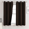 100% Blackout Curtains for Bedroom 54 Inches Long 2 Panels Set (42"W x 54"L (Pack of 2) / Brown)