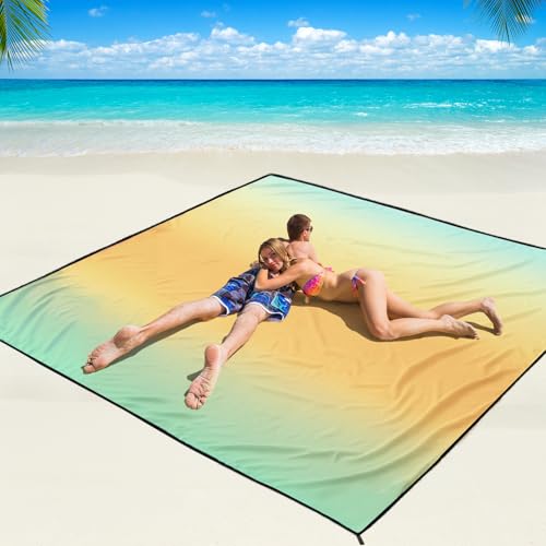 Beach Blanket Mat Waterproof Sandproof for 2 (Gradient-california / 120" X 108"（1-8person）)