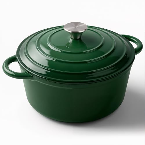 6 Quart Enameled Dutch Oven Pot with Lid (6 QT / Green)