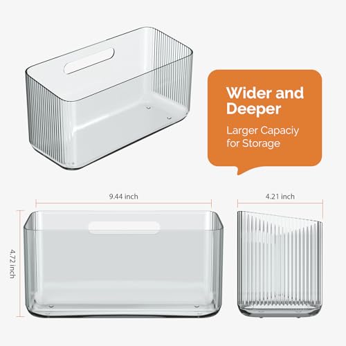 4 Pack Over Cabinet Organizer Storage Lid Organizer Caddy Space Saver No Drilling Adhesive Hook Over Door Organizer (Clear Gray-4pack)