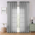 Charcoal Grey Sheer Curtains 90 Inches Long 2 Panels Set (Charcoal Grey / 59"W x 90"L (Pack of 2))