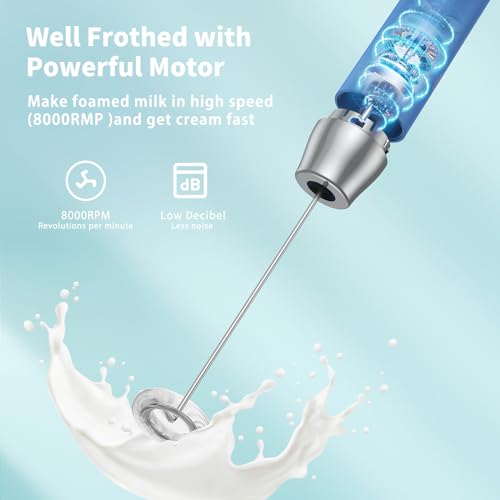 LunaFro Rechargeable Milk Frother (Dark Blue)