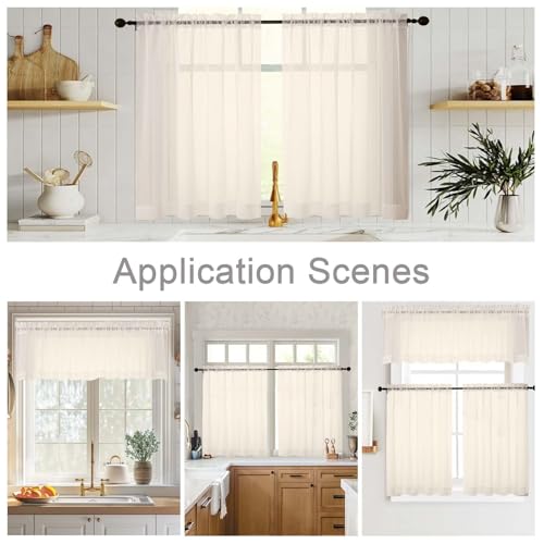 Cream Valances for Windows (Cream / 42"W x 14"L (Pack of 2))
