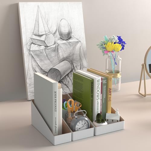 Cardboard Storage Bins Boxes 35 Packs 9.4x3x4.5 Inches (9.4x3x4.5 inch / White)