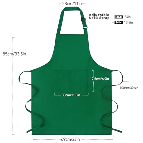 Large Chef Apron for Men and Women (Green)