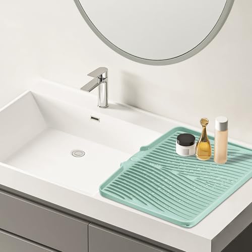 Silicone Dish Drying Mat for Kitchen Counter (Mint-1pc / 20" x 15")