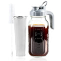 Cold Brew Coffee Maker 64oz Mason Jar Pitcher with Stainless Steel Filter (Grey-64OZ / 64 Ounces)
