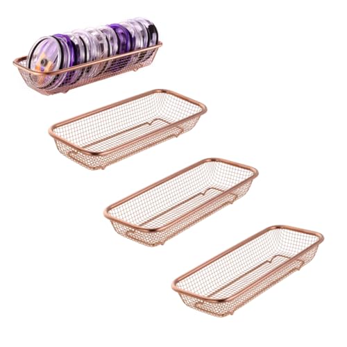 4Pack Stainless Steel Tumbler Cup Lid Organizer (Small / RoseGoldModern-4pack)