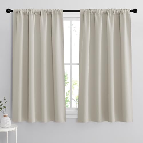 Short Curtains for Bedroom (Natural / 42"W x 48"L (Pack of 2))