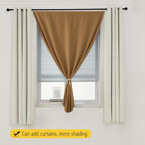 Self Adhesive Curtains (47"W x 96"L (Pack of 1) / Brown)