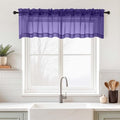 Purple Valances for Windows 14 inch Length 2 Panels Set (42"W x 14"L (Pack of 2) / Purple)