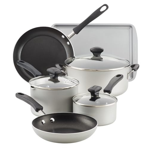 Cookstart Aluminum DiamondMax Nonstick Cookware Set (Silver / 5 Quarts)