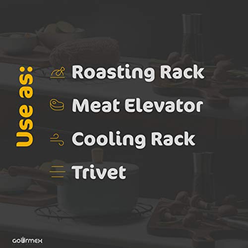 Black Oval Roasting Rack with Integrated Feet (12x8.5")