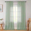 Sage Green Sheer Curtains for Bedroom Living Room 96 Inches Long 2 Panels (Sage Green / 42"W x 96"L (Pack of 2))