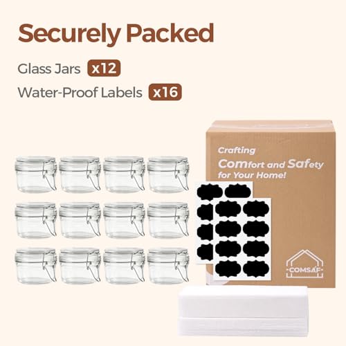 Small Glass Spice Jars with Airtight Lids 4 oz 12 Pack Mason Pantry (4 fl oz x 12)