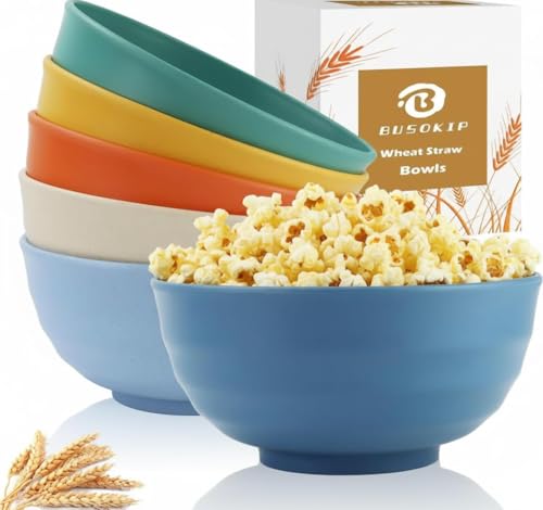 Large Salad Bowls Set of 6 (Multicolor / 60 Oz)