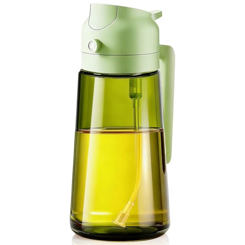 Olive Oil Sprayer & Dispenser Bottle for Cooking (Green)
