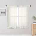 Sheer Ivory Curtains 84 Inch Length 2 Panels Set for Living Room Bedroom (Ivory / 42"W x 48"L (Pack of 2))