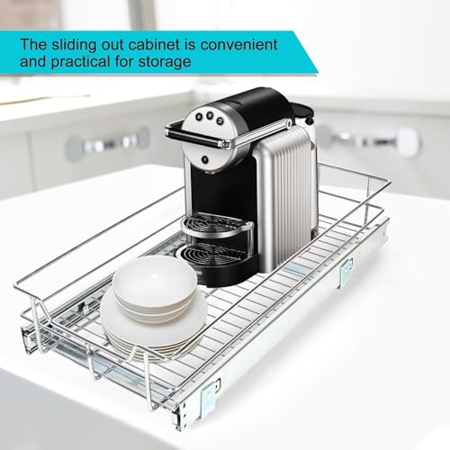 Pull Out Cabinet Organizer 9" W X 17" D (1 Tier - Chrome-Plated / 9" W X 17" D)