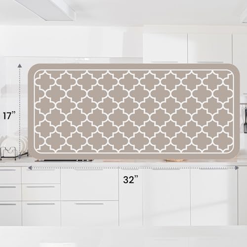 Dish Drying Mat Absorbent Dish Drying Mats for Kitchen Counter 18"x 32" (Stylish Khaki / 32" x 18")